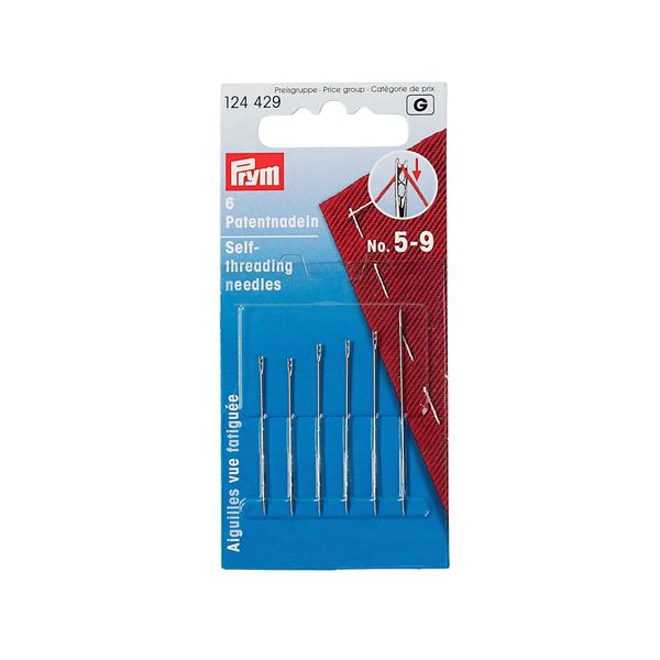 Prym Self-Threading Needles, Gold, Silver, 6 Piece