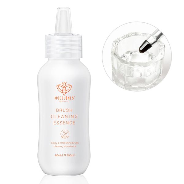 Modelones Nail Art Brush Cleaner & Restorer for Gel Polish/Nail Extension Gel/Nail Art Liner/Dip Powder/Acrylic Powder Manicure Brush DIY Salon at Home - 80ml/2.71 Fl.Oz