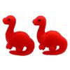 Bluebubble Mini RAWR Red Brontosaurus Dinosaur Earrings on Gift Card