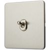 Knightsbridge Screwless 10A 1G Intermediate Toggle Switch - Brushed Chrome