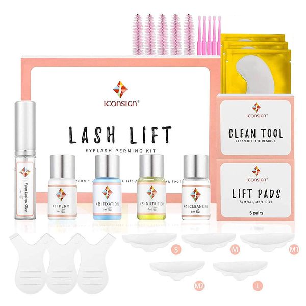 Ecofan Lash Lift Kit, Perming Curling Lifting Eyelash Perm Kit | Professional Semi Permanent for Salon Includes Eye Shields, Pads and Accessories