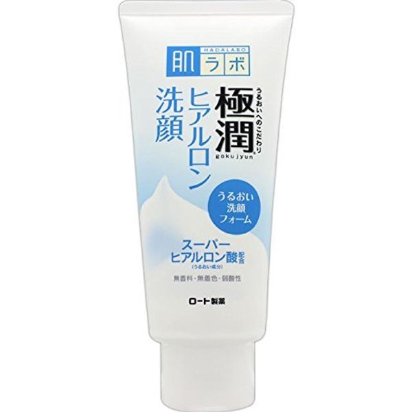 肌ラボ Gokujun Hyaluronic Face Cleansing Foam, Super Hyaluronic Acid & Adsorption Type Hyaluronic Acid, 3.5 oz (100 g) x 8 Packs