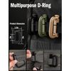 VIPERADE VAB1 10 Pack Multipurpose D-Ring, Grimlock Locking for 1" Molle Webbing,Tactical Locking Carabiner for MOLLE Webbing Attachment Backpacks/Pouch/Bag (Tan)