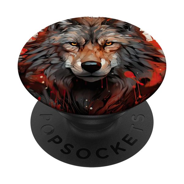 Wolf Revolutionary Art Style Phone-Gripper PopSockets Swappable PopGrip