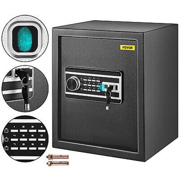 VEVOR Biometric Safe Box Fingerprint 1.7 Cu Feet Security Home Office Hotel Gun