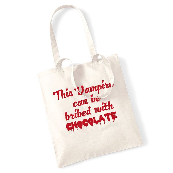 Flox Creative This vampire can be bribed with chocolate tote bag