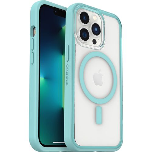 OtterBox Clear case with Colorful Grip Edge for iPhone 13 Pro (ONLY) - Discovery (Clear/Light Blue)