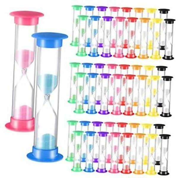 48 Pcs 2 Minute Sand Timer for Kids, Hourglass Sand Clock Plastic Colorful