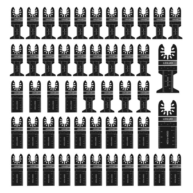 Oscillating Tool Blades LEILUO 50 Pack Wood Multitool Blades Fit DeWalt Bosch Milwaukee Craftsman Rockwell Fein Porter-Cable Chicago Ridgid Makita Ryobi