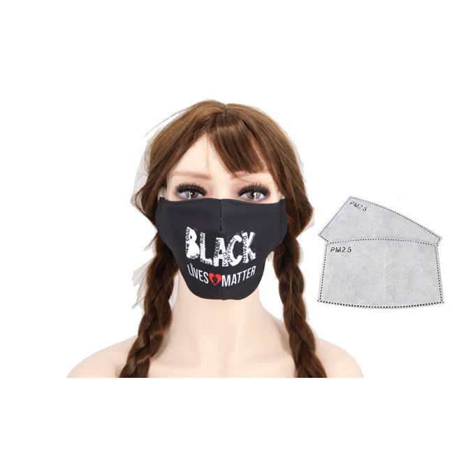 BLACK LIVES MATTER Cotton Face Mask Cotton Mouth Cover Reusable Wasable Heart