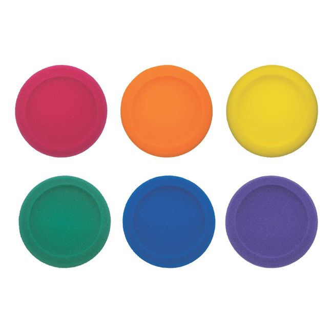 Champion Sports-CHSFDSET Rounded Edge Foam Discs, Red/Yellow/Royal Blue/Green/Orange/Purple