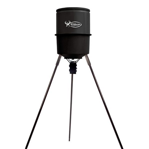 WILDGAME INNOVATIONS Quick-Set 225 lb Game Feeder with Digital Timer | Durable Tripod Corn/Pellet Hunting Feeder with 1-4 Available Feed Times & 30-feet Radius
