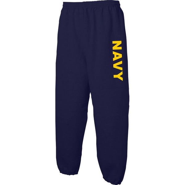 zerogravitee Navy Navy Sweat Pants with Gold Print - Large