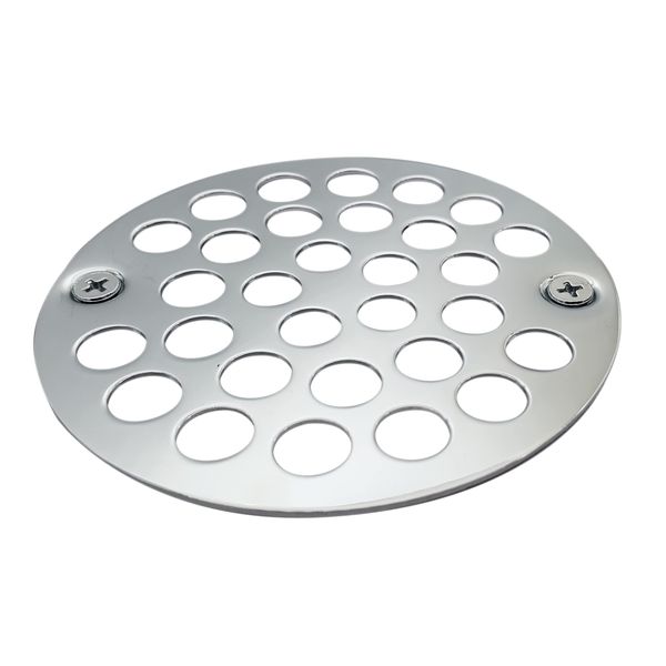 Westbrass D3192-26 4" OD Brass Shower Strainer Grid Drain Cover, 1-Pack, Polished Chrome