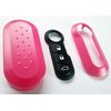 PINK Plastic Key Shell Replacement compatible with 3 button 500 case Fiat complete with buttons