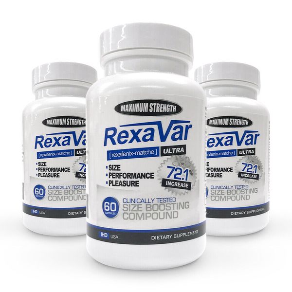 Rexavar * 3 Bottles * MFG Direct * Clinically Proven To Increase Size, Hardness