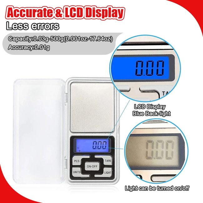 Electronic Pocket Scale, 200g x 0.01g, Silver, MH-Series, 1pc