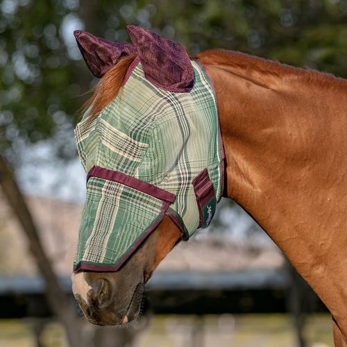 Kensington Signature Fly Mask w/Removable Nose, Soft Mesh Ears & Forelock Opening Size: XXL-Draft Color: 2019 - Imperial Jade