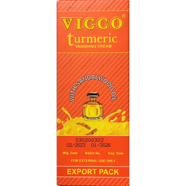 Vicco Turmeric Vanishing Skin Cream with Sandalwood Oil 60gm X 4pk (EXPORT PACK)