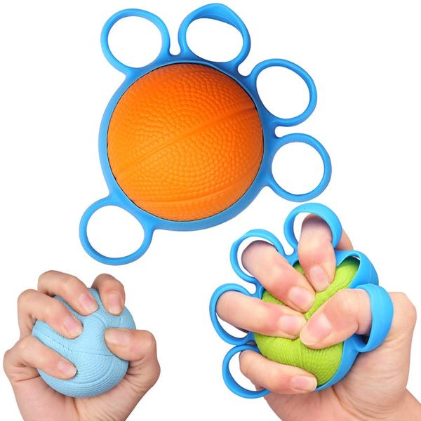 Finger Exercise Ball, Grip Ball Hand Therapy Squeeze Relief Stress Ball Strengthener, Hand Grip Strength Trainer for Exercise and Physical Therapy (Orange)