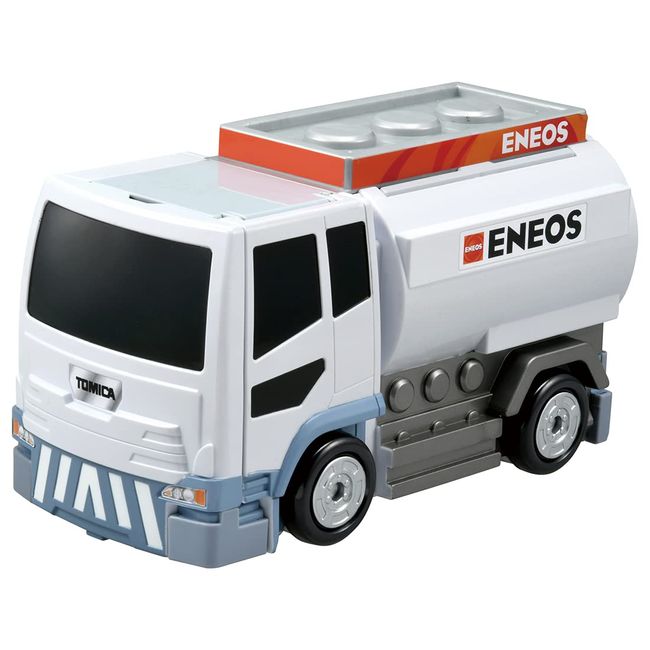 Tomica Takara Tomy "Tomica Brutto Refueling! Oshigoto Transformation Gas Station ENEOS" Mini Car, Toy, Unisex, 3 Years Old and Up, Toy Safety Standards Passed, ST Mark Certification, TOMICA TAKARA