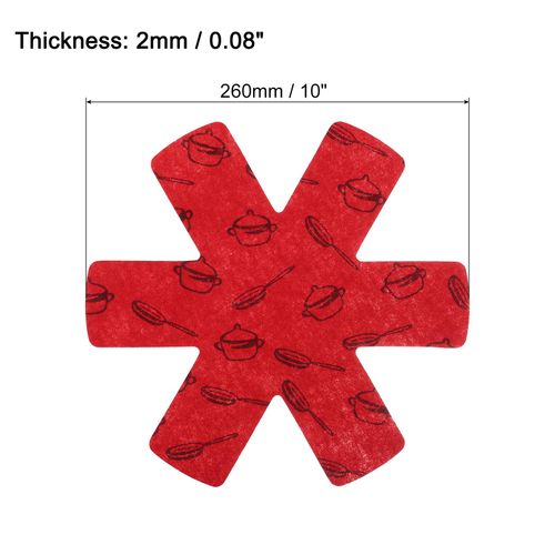 uxcell Pot and Pan Protectors, 3pcs 260mm 10 Inch Pot Separator for Stacking Pan Pot Dividers for Glass Ceramic Plates Cookware, Red