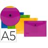 Folder liderpapel dossier Clasp Polypropylene DIN A5 Pack of 4 Assorted Colours