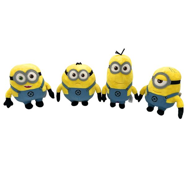 TA&MA Minions Cuddly Toy Set - Pack of 4 Plush Figures (23 cm) - Soft Minion Soft Toys from Despicable Me - Bob, Otto, Kevin, Stuart and Dave - Plush Minions for Children Minions Pack of 4