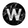Grey & Black Initial Letter W - Letter W PopSockets Swappable PopGrip