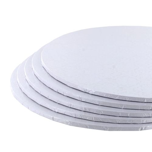 Culpitt 8" White Masonite Cake Board, Strong Round Cake Board, Cake Drum, 4mm Thick, 203mm, 8 Inch - Pack of 5