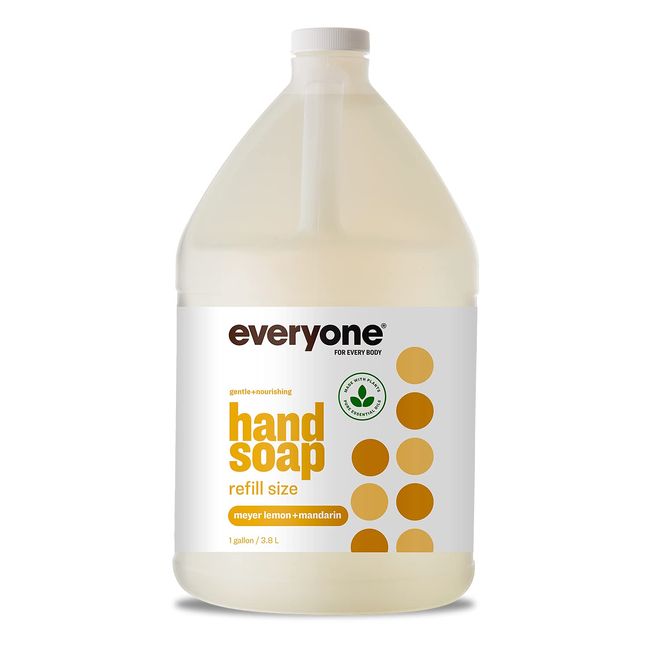 Everyone Liquid Hand Soap Refill, 1 Gallon, Meyer Lemon and Mandarin, Plant-Based Cleanser with Pure Essential Oils