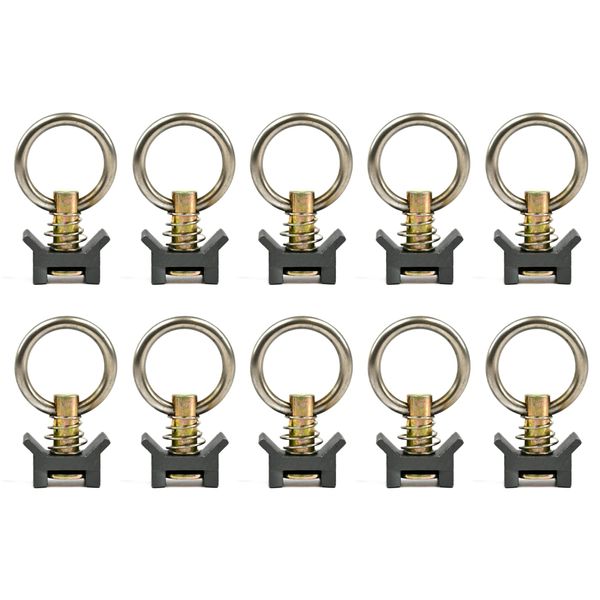 VanEssential Venture L-Track Spring Loaded Adjustable Tie Down Ring - Gray - 10 pcs