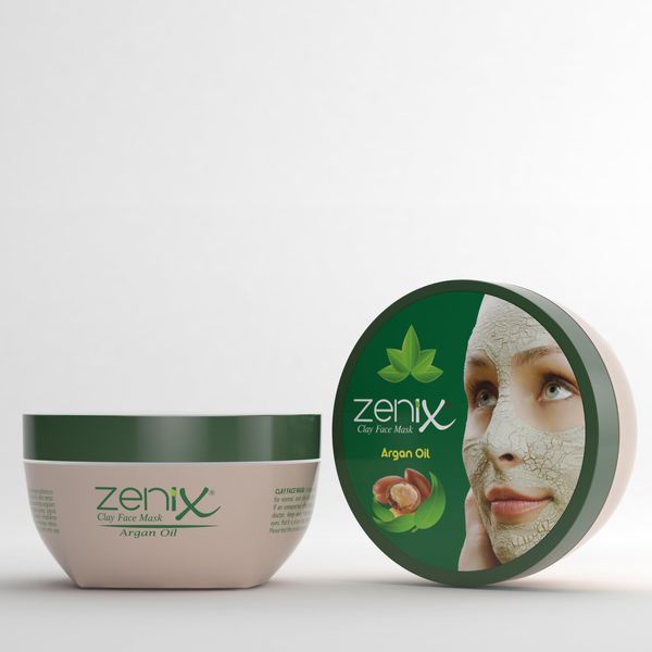 Zenix Clay Face Mask Argan Oil 350gr | Argan Gesicht Maske mit Tonerde | Gesichtskur mit Arganöl | Gesichtspflege für Männer - gegen Pickel, Mitesser und Unreinheiten | Kil Maskesi