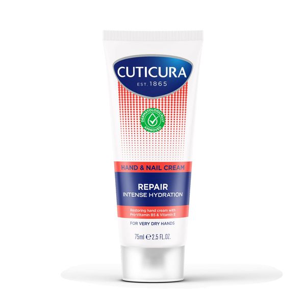 Cuticura Repair Hand & Nail Cream 75ml, Intense Hydration, Softening, Protect Damaged Skin, Stronger Nails