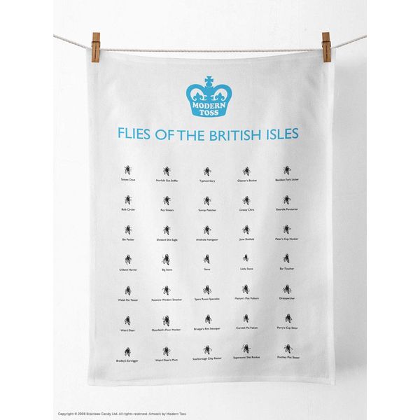 Modern Toss Funny Flies Of The British Isles' Novelty Tea Towel