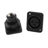 sourcing map 5 Pcs XLR Female Chassis Panel Mount Socket Black Audio MIC 3 Terminals