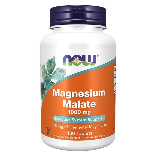 NOW FOODS Magnesium Malate 1000 mg - 180 Tablets