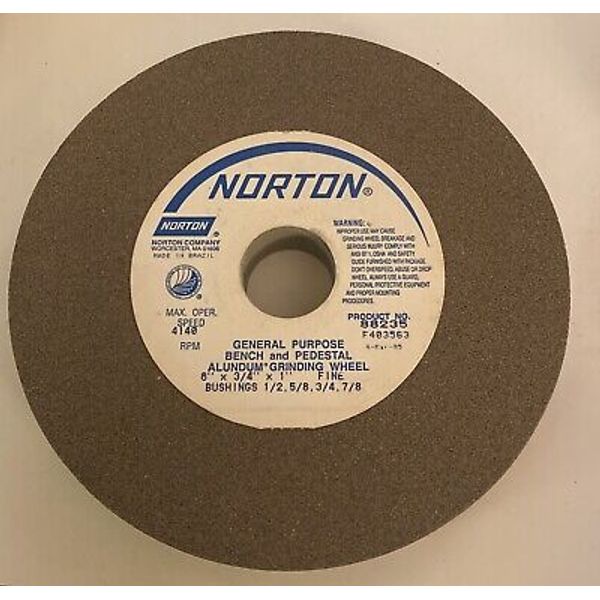 Norton 6x3/4x1'' General Purpose Bench and Pedestal Alundum Grinding Wheel