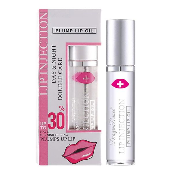 Lip Plumper Clear Lip Gloss, Roll On Lip Gloss, Ginger Lip Balm Plumper Lip Extreme Volume, Enhancer Hydrated Lips, Moisturize, Eliminate Dryness Wrinkles (Transparent)