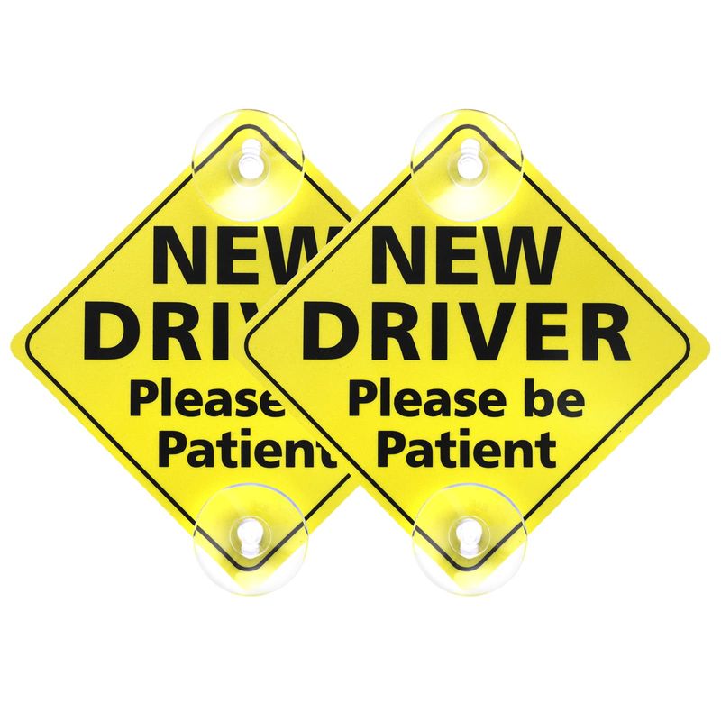 Cobee New Driver Sign, 2pcs Please Be Patient Car Window Signs with ...