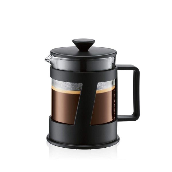 BODUM Crema 4 Cup French Press Coffee Maker, Black, 0.5 l