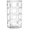 Sooyee 360 Rotating Earring Holder and Jewelry Organizer, 4 Tiers Jewelry Rack Display Classic Stand, 156 Holes and 160 Grooves for Necklaces Earrings Piercings, Clear