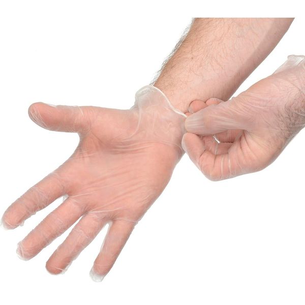 Disposable Vinyl Gloves - Powder Free, Clear, Latex Free and Allergy Free, Plastic, Work, Food Service, Cleaning, Wholesale Cheap, Size Extra Large (Box of 100)