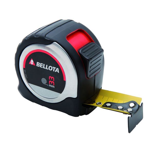 Bellota 50013-8 BL Self-retracting tape measure 8 m with tape 33 mm wide. Goes 3 metres without twisting. Precision level II