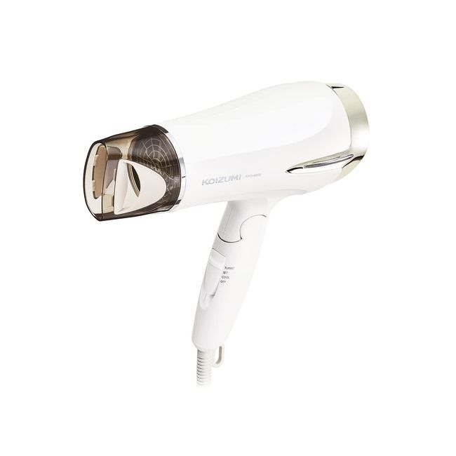 Koizumi KHD-9330/W Hair Dryer, Large Airflow, Negative Ions, Lightweight, White