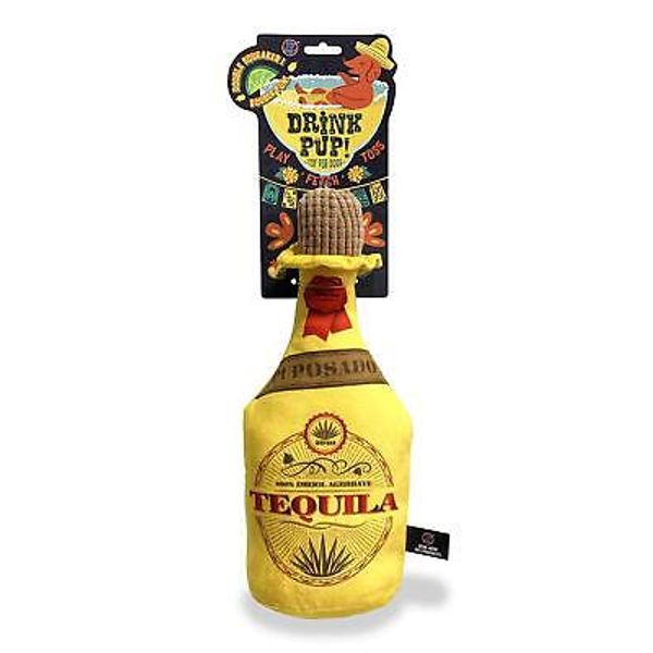 Tequila Bottle Dog Toy Squeaky Plush One Piece Pet Teeth Teasing Toy (97677)