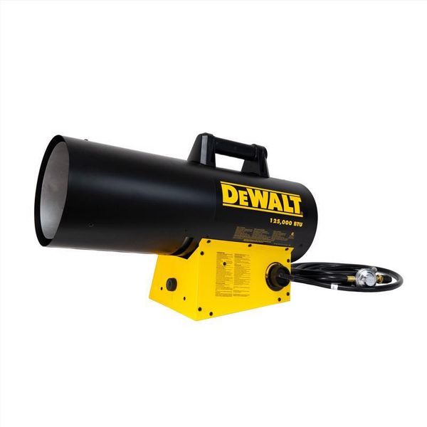 DeWalt 125,000 BTU Propane Heater, Portable, 3000 Sq Ft, Quick Warm-Up