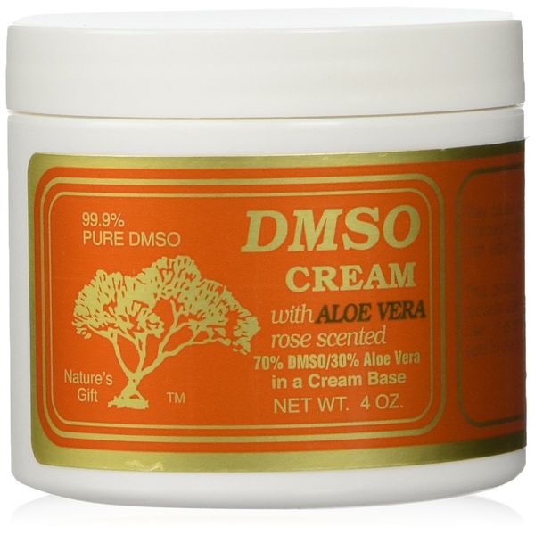 DMSO Cream with Aloe Vera, 4 oz - Rose Scented Skin Moisturizer for Adults, Whole Body Pain Relief