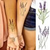 COKTAK 12 Sheets Watercolor Purple Violet Lavender Temporary Tattoos For Women Tiny Wild Plant Sweet Pea Morning Glory Flowers Fake Tattoos Temporary For Girl Kids Hand Face Ankle Neck Tatoos Stickers