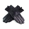 Ladies Soft Genuine Leather Gloves ((Large, Black)